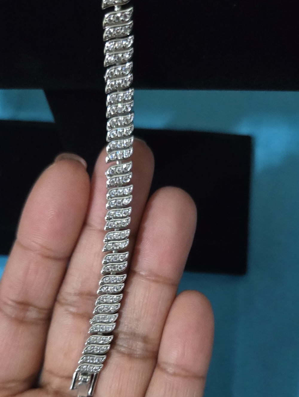 Silver-Tone Crystal Link Bracelet - Women's Jewelry